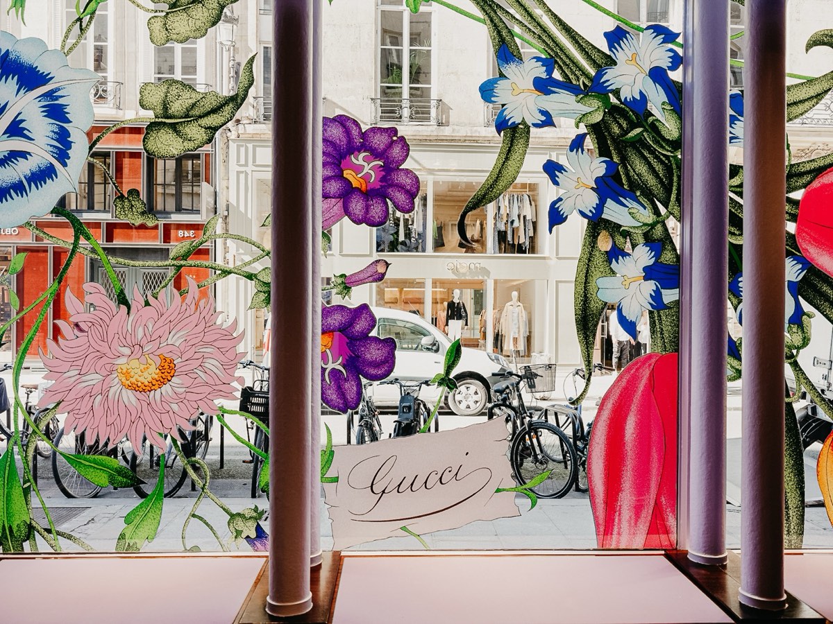 Gucci floral installation